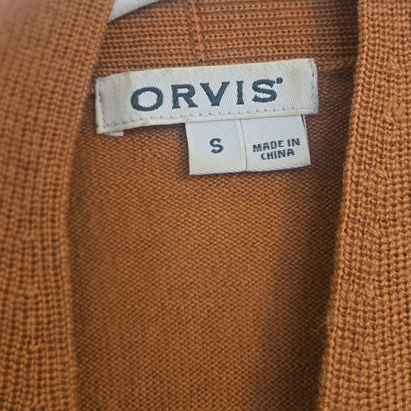 Orange Orvis Wool Sweater, Size S - Picture 4 of 4